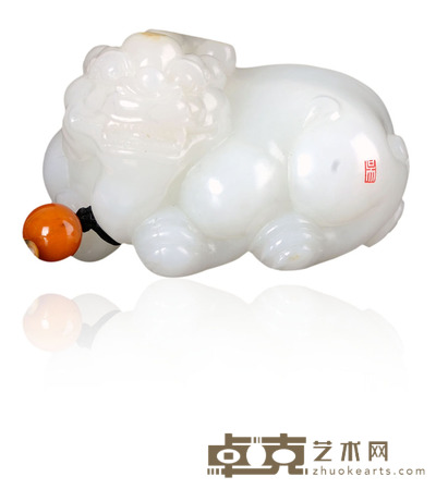 和田玉貔貅把件 5.5×8×5.5cm 285.65g