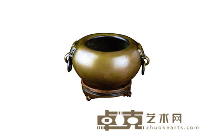 陈巧生制铜香炉 高：8cm