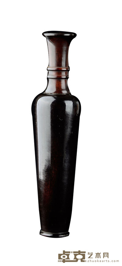 民国 角雕柳叶瓶 高:13.7cm