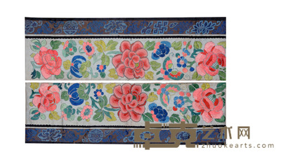 打籽绣挽袖一对 绣花部位长:46cm