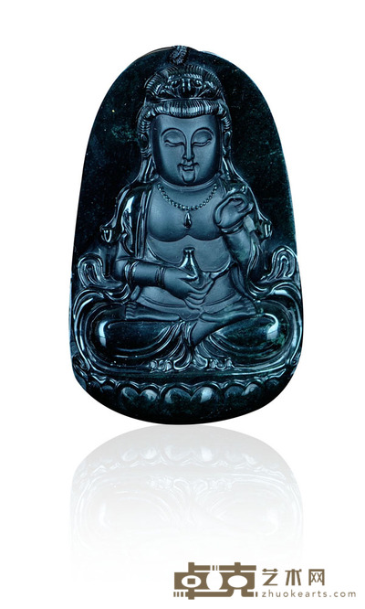 墨翠观音挂件 6.5×4.2×0.9cm 43.23g
