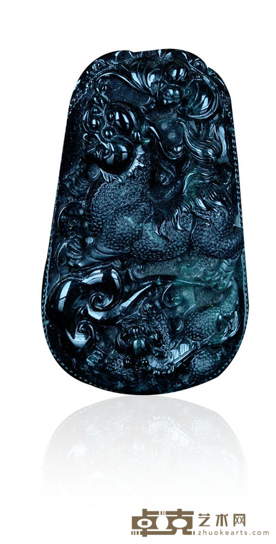 墨翠龙挂件 5.9×3.5×1cm