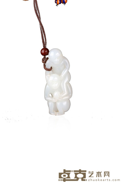 双猴和田玉挂件 4.9×2.1×1.7cm 19.75g