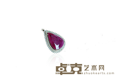金镶钻红宝石吊坠 2.7×1.8×0.9cm 裸石重:9.27ct 总重:5.04g