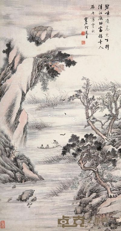 何道生 山水 85×45cm