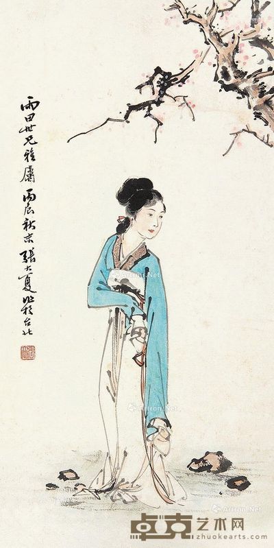 张大夏 探梅图 69×35cm