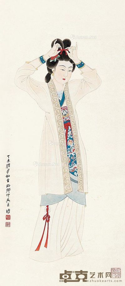 匡仲英 仕女 73×32cm