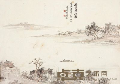 钱宝书 胥江归棹 24×34cm