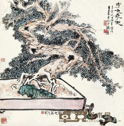 刘伯年 秀色参天 44×44cm