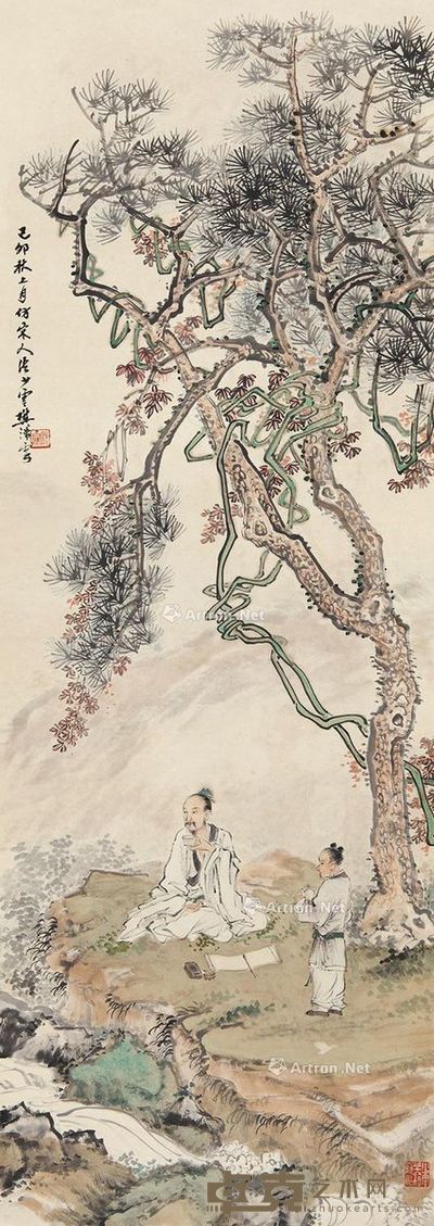 樊浩霖 桐荫伴读 112×40cm