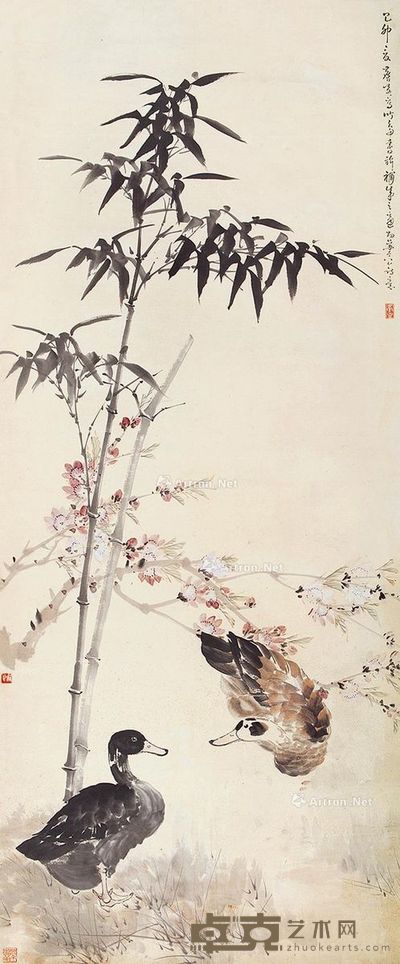 张书旂 春江水暖 149×61cm