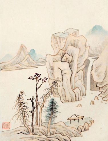 李常心 溪山孤亭