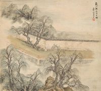 顾麟士 龙池柳色