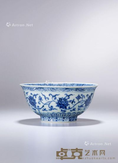 明永乐 青花缠枝花卉纹碗 直径17.2cm
