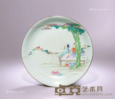 清雍正 粉彩高仕“梧桐引凤”图大盘 直径36.1cm