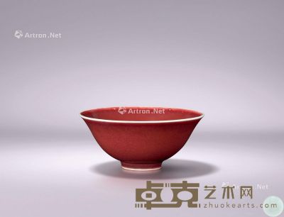 清康熙 宝石红釉小碗 直径12.4cm