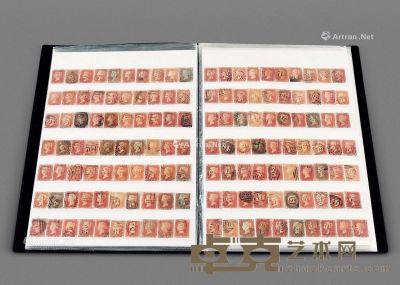 1858年英国红便士邮票一组一千四百枚 --