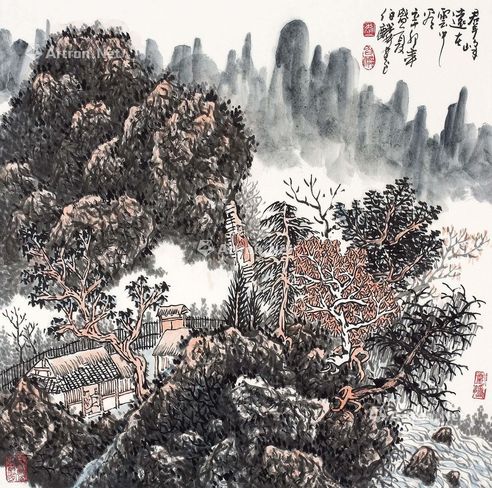 漆伯麟 群峰远在云中
