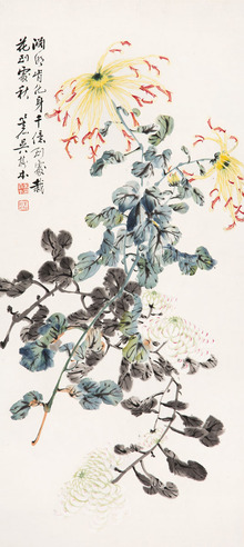 吴笠仙 花卉