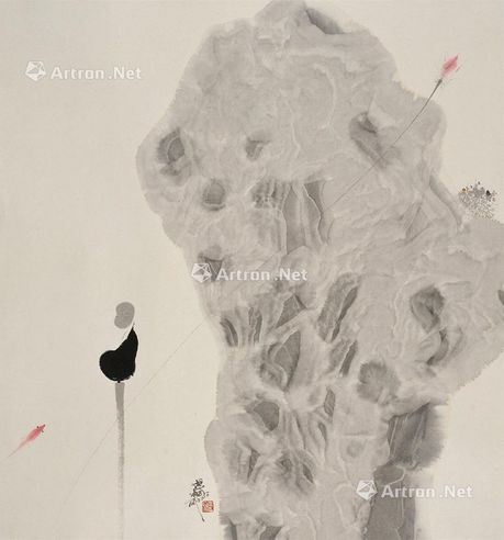 田旭桐 2010年作 太湖石趣 水墨纸本