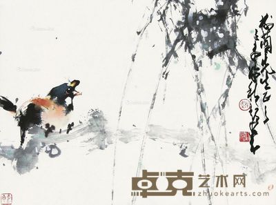 赵少昂 花鸟 28×37.5cm