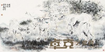 张永海 村郊闲牧 69×138cm
