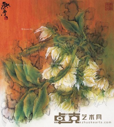 姚舜熙 工笔花卉 59×52.5cm