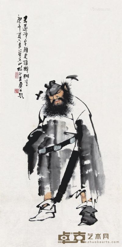 林少丹 钟馗 131×65cm