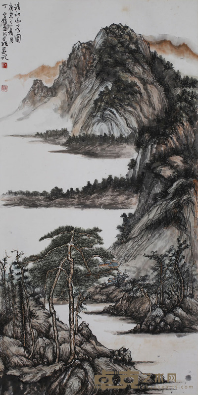 丁字娟 清江幽谷图 136*69cm