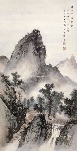 冯忠莲 溪山屋舍图