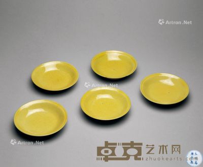 明万历 黄釉小盘 （五枚一组） 直径12.3cm