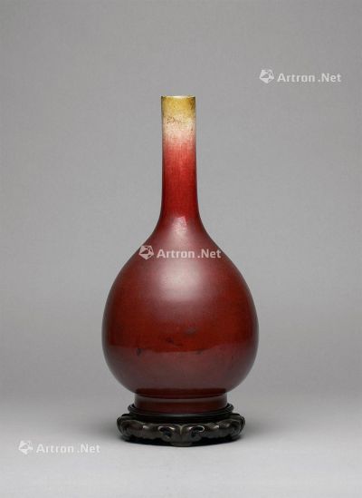 清 霁红釉胆瓶