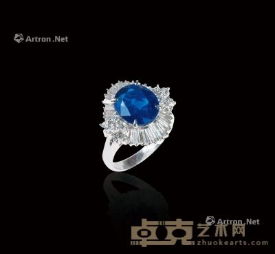蓝宝石钻石戒指 --