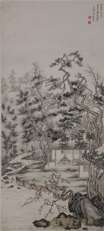 张荧《山水》 106×48cm