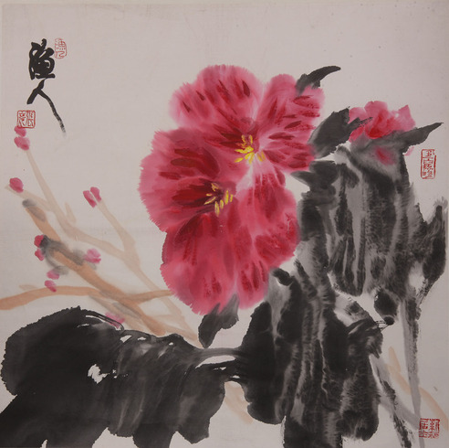张立辰《花卉》