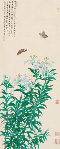 徐建融 百合花蝶