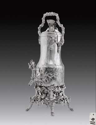 法国路易·菲利普时期 银质烧茶壶 附可加热底