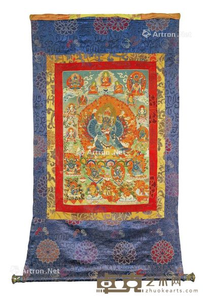 19世纪 大威德金刚唐卡 61×39cm