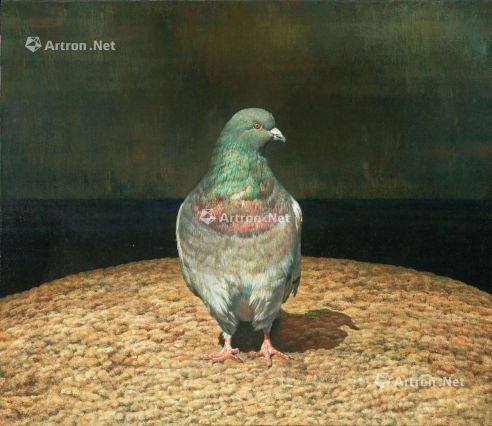 叶子奇 1993-2005年作 旧金山的鸽子 卵彩 油彩 亚麻布