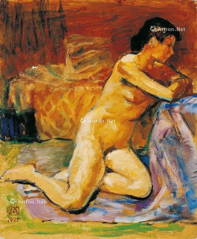 洪瑞麟 1975年作 裸女 油彩 画布