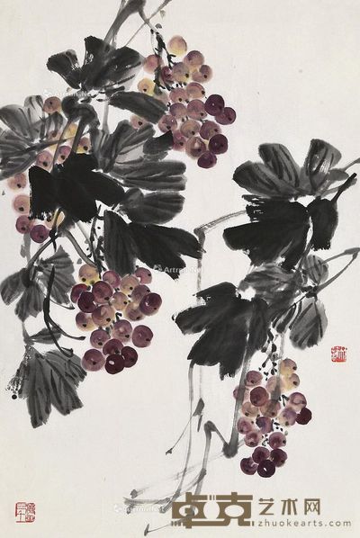 孙竹篱 葡萄 69×46cm