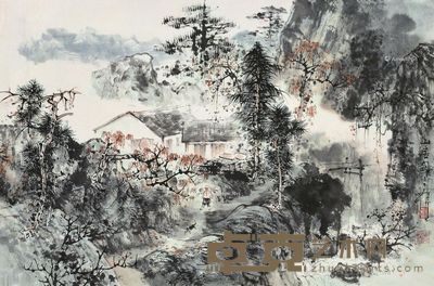 段七丁 山居图 68×44cm