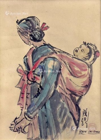 蓝荫鼎 背儿妇人