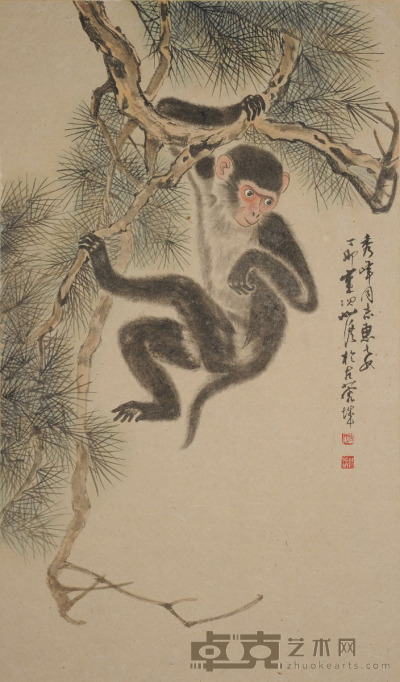 周北溪 墨猴 40×70cm约2.5平尺