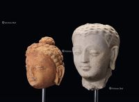 犍陀罗   西元2/3世纪 泥塑佛陀头像 （两座）