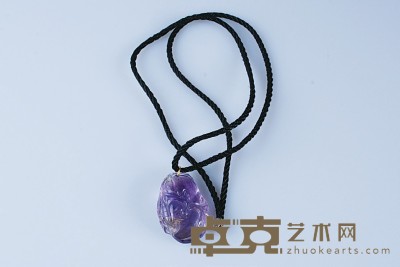 清代 福寿紫水晶挂件 