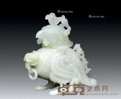 青玉雕瑞鸟 高18cm
