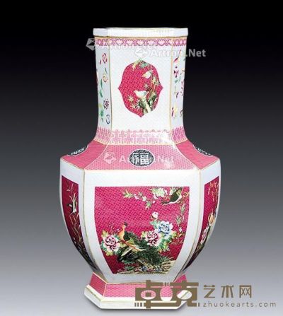 清乾隆 珐琅彩描金花鸟瓶 高56cm