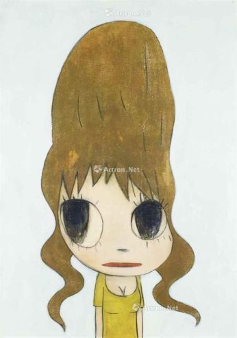 奈良美智 2008年作 Nagoya Girl I 压克力 颜色铅笔 炭笔 纸本
