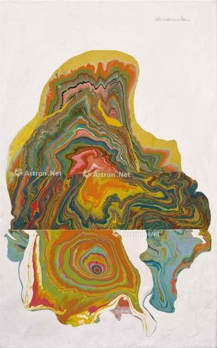 嶋本昭三 约1967年作 无题 瓷漆 画布 （涡流）